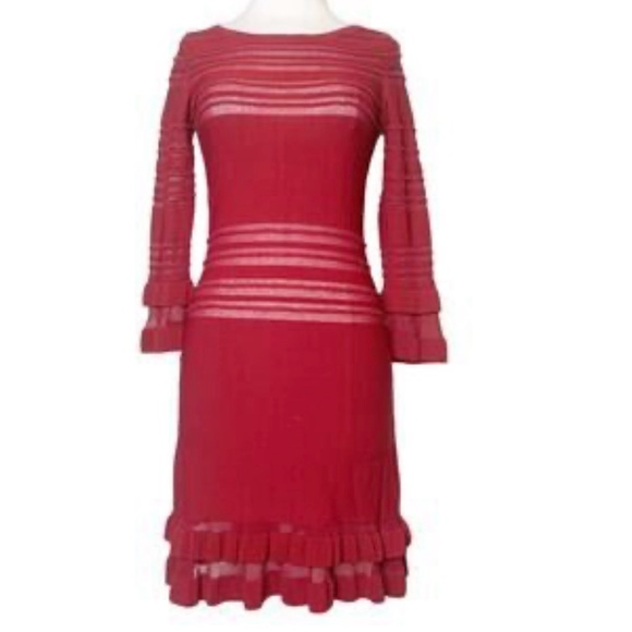 For Love And Lemons Dresses & Skirts - NWT FOR LOVE AND LEMONS KNITZ RED LONG SLEEVED DRESS